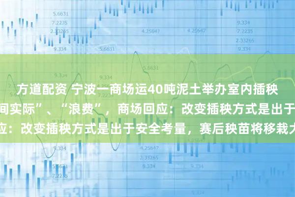 方道配资 宁波一商场运40吨泥土举办室内插秧比赛被指“动作脱离田间实际”、“浪费”，商场回应：改变插秧方式是出于安全考量，赛后秧苗将移栽大田